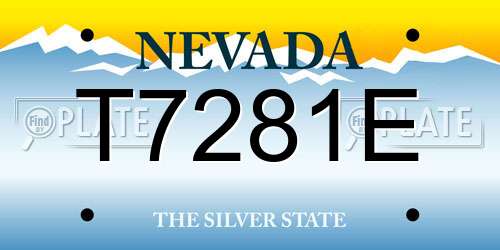 T7281E Nevada License Plate