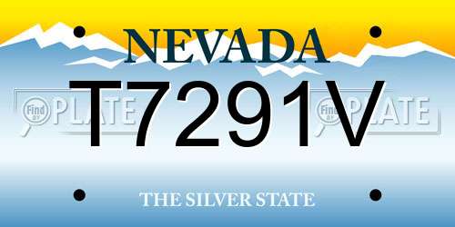 T7291V Nevada License Plate