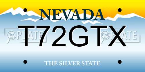 T72GTX Nevada License Plate
