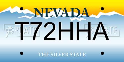 T72HHA Nevada License Plate