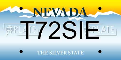 T72SIE Nevada License Plate