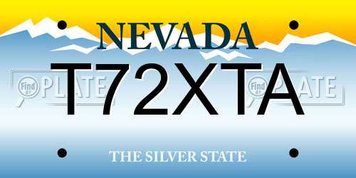 T72XTA Nevada License Plate