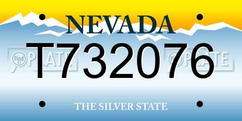 T732076 Nevada License Plate