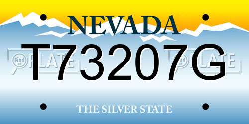 T73207G Nevada License Plate