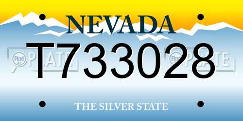 T733028 Nevada License Plate