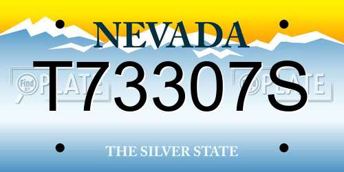 T73307S Nevada License Plate