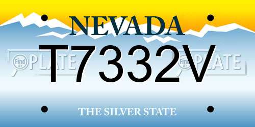 T7332V Nevada License Plate