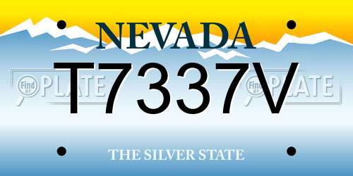 T7337V Nevada License Plate