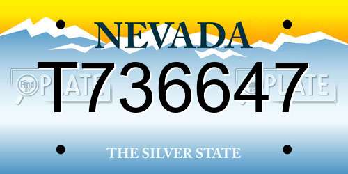 T736647 Nevada License Plate
