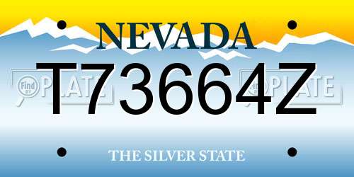 T73664Z Nevada License Plate