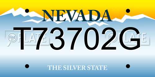 T73702G Nevada License Plate