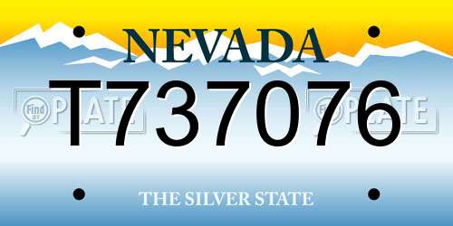 T737076 Nevada License Plate