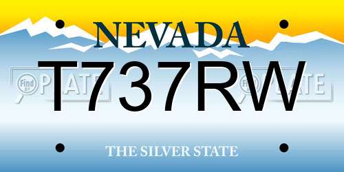 T737RW Nevada License Plate