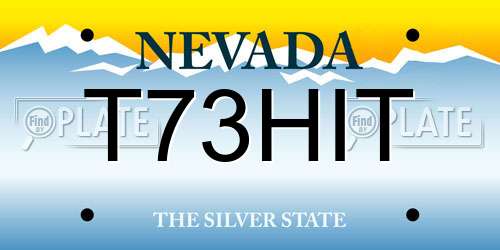 T73HIT Nevada License Plate