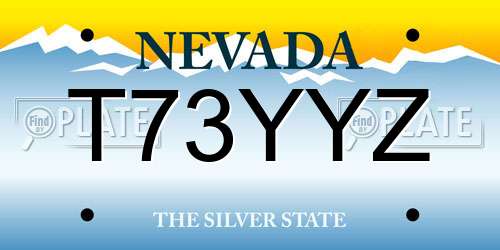 T73YYZ Nevada License Plate