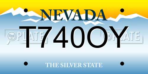 T740OY Nevada License Plate