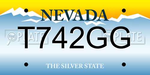 T742GG Nevada License Plate