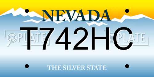 T742HC Nevada License Plate