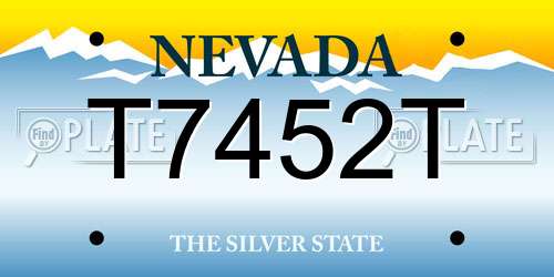 T7452T Nevada License Plate
