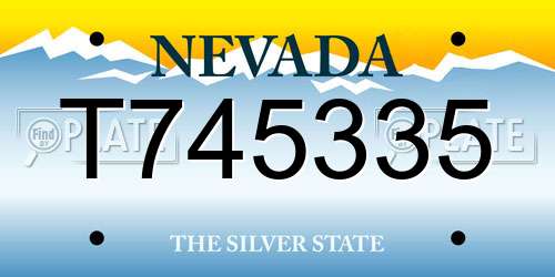 T745335 Nevada License Plate