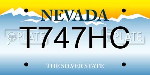 T747HC Nevada License Plate