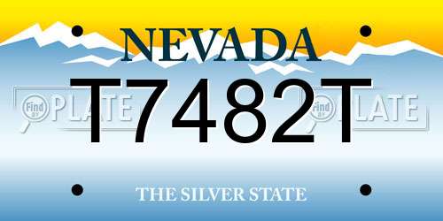 T7482T Nevada License Plate