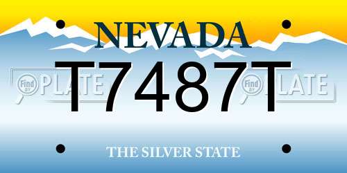 T7487T Nevada License Plate