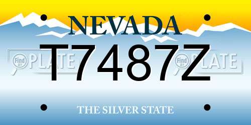 T7487Z Nevada License Plate