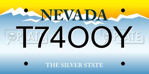 T74OOY Nevada License Plate
