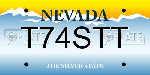 T74STT Nevada License Plate