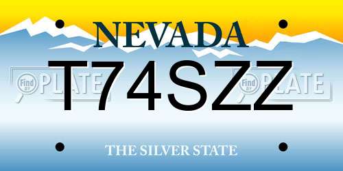 T74SZZ Nevada License Plate