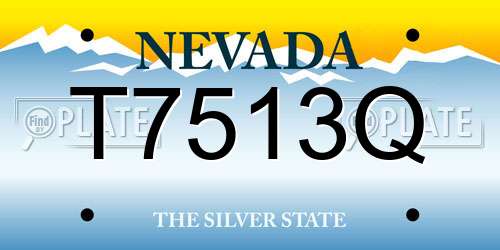 T7513Q Nevada License Plate