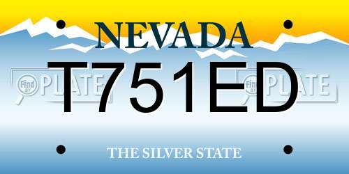 T751ED Nevada License Plate
