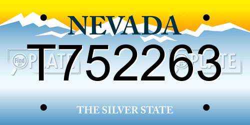 T752263 Nevada License Plate