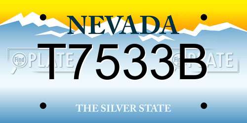 T7533B Nevada License Plate