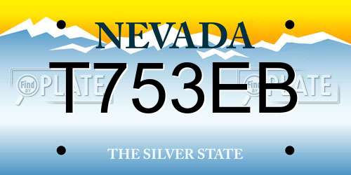 T753EB Nevada License Plate