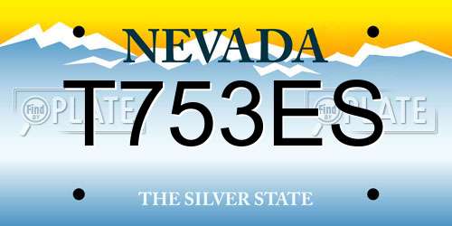T753ES Nevada License Plate