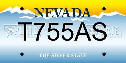 T755AS Nevada License Plate