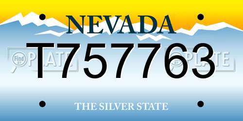 T757763 Nevada License Plate
