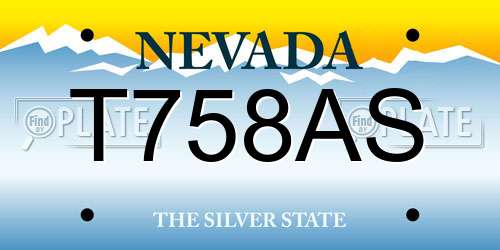 T758AS Nevada License Plate