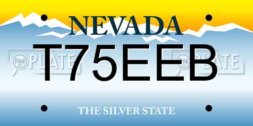 T75EEB Nevada License Plate