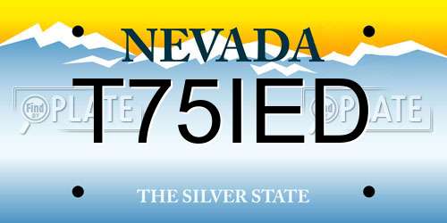 T75IED Nevada License Plate