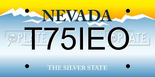 T75IEO Nevada License Plate