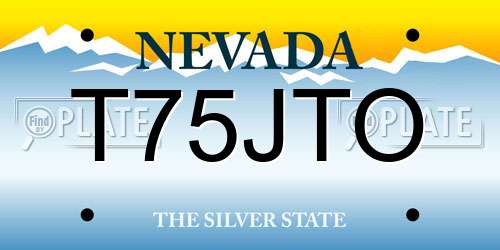 T75JTO Nevada License Plate
