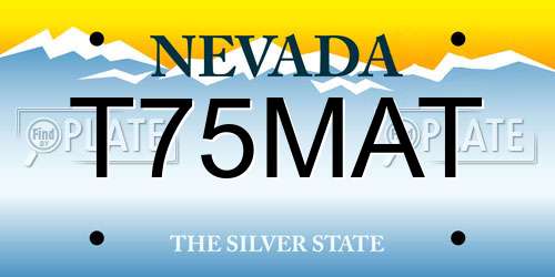 T75MAT Nevada License Plate