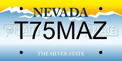 T75MAZ Nevada License Plate