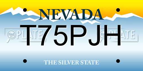 T75PJH Nevada License Plate
