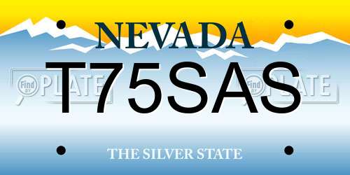 T75SAS Nevada License Plate