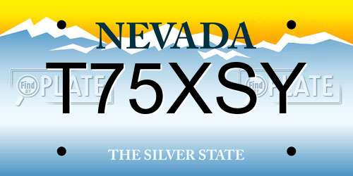 T75XSY Nevada License Plate