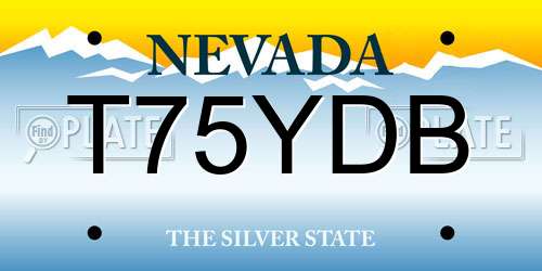 T75YDB Nevada License Plate
